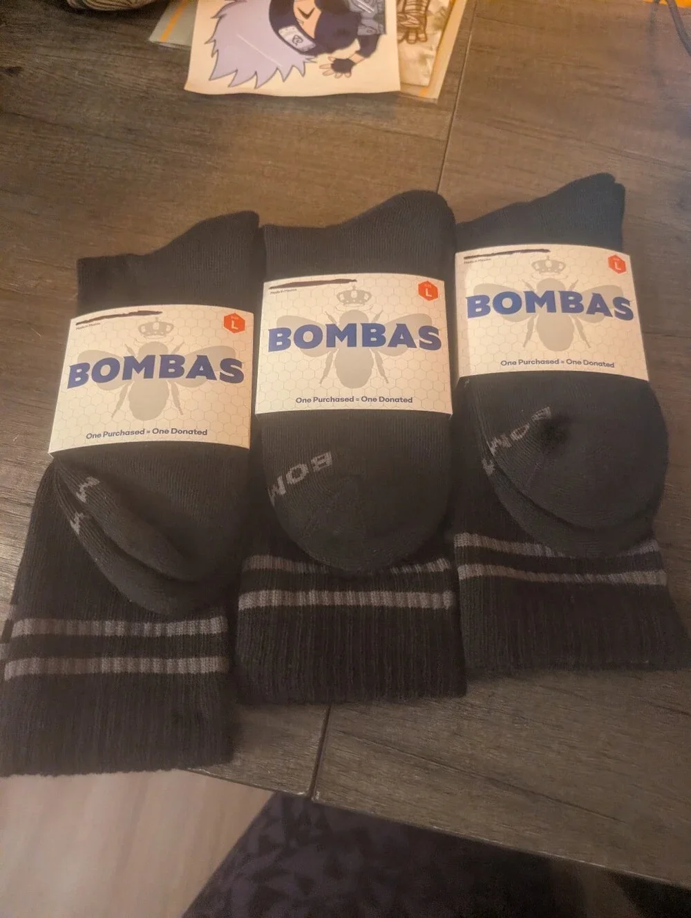 Bombas Size Large (Women's 11-13 Mens 9.5 -13) 3ct Calf Socks New In Package